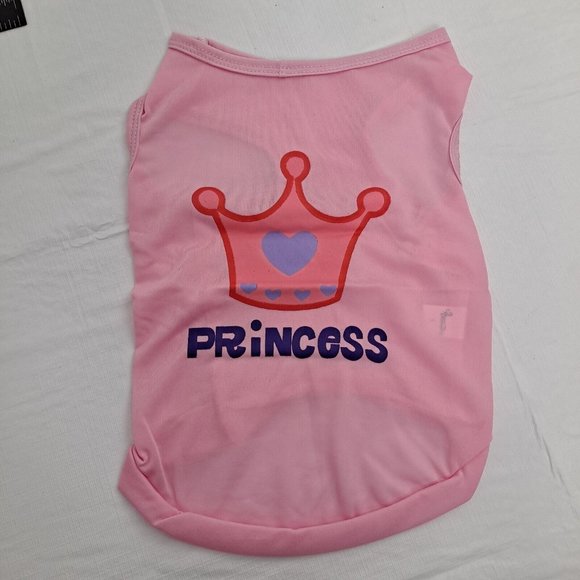 Princess Dog T-shirt Pink Crown Size Large - Picture 1 of 9